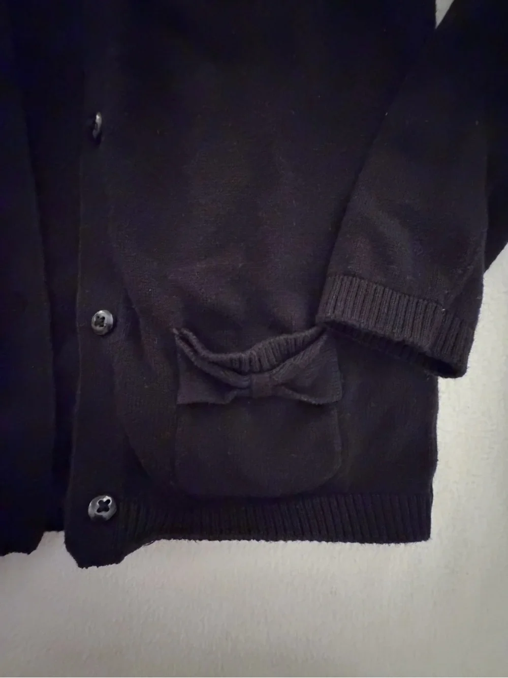 Black Sweater with Bow Pockets